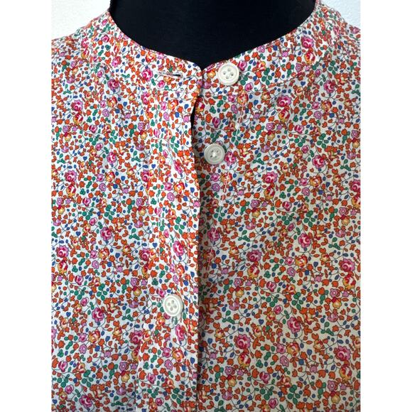 J. Crew Liberty Eloise Floral Classic-Fit Short Puff-Sleeve Shirt Pink Size 8 - Picture 6 of 10